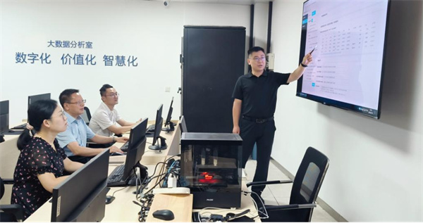 審計人員在大數據分析室研究數據特征